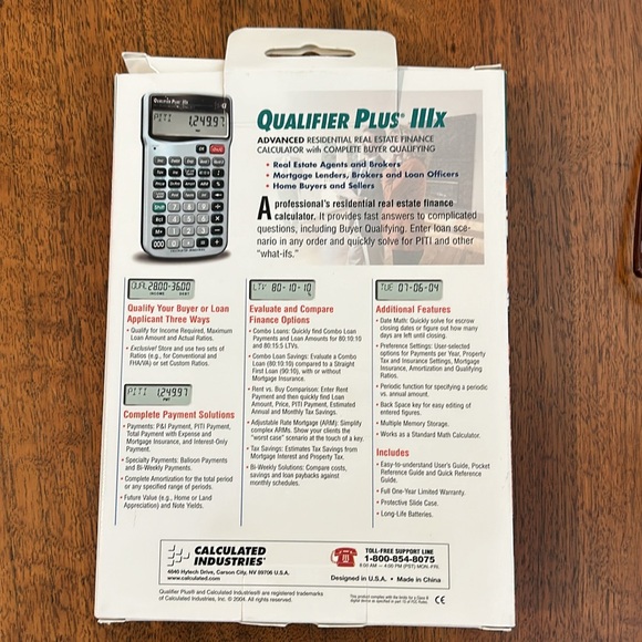 Qualifier Plus lllX Real Estate Calculator - Picture 4 of 5